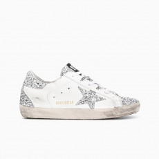 골든구스 슈퍼스타 화이트 글리터 실버탭 스니커즈 GWF00102.F000144.80185