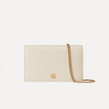 구찌 GG 마몽 체인 백 화이트 레더