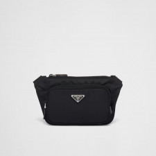 프라다 리나일론 및 사피아노 가죽 숄더백